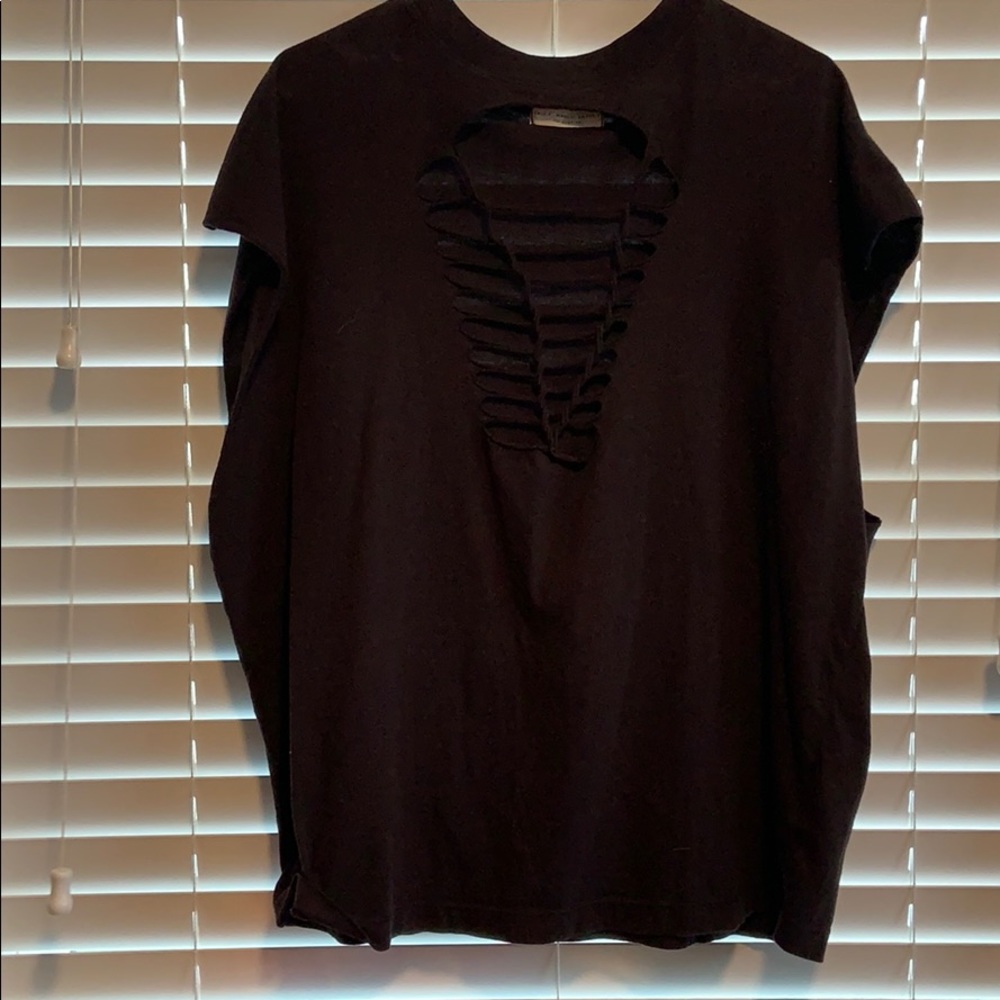 Black tee with cute cut out chest